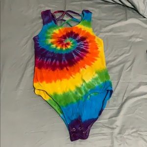 Rainbow tie dye bodysuit
